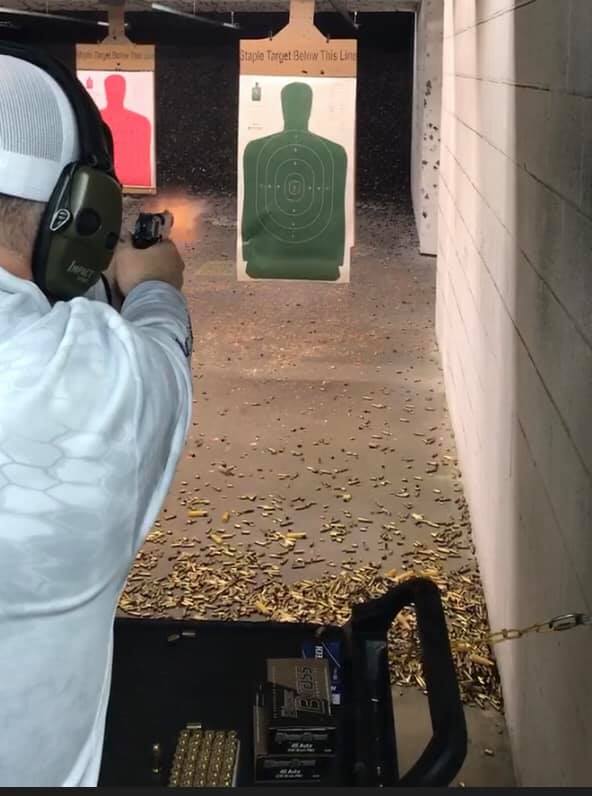 Shooting silhouette targets the range.